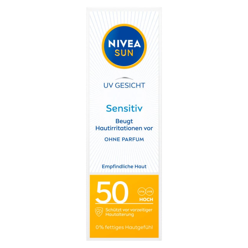 NIVEA Sun Sonnenschutz UV Gesicht Sensitiv LSF 50 50ml